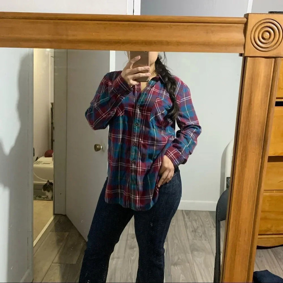 Old Navy plaid cotton long sleeve shirt Sz L - Picture 1 of 5